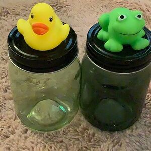 DUCK/FROG homemade accessory or snack mason jars.
